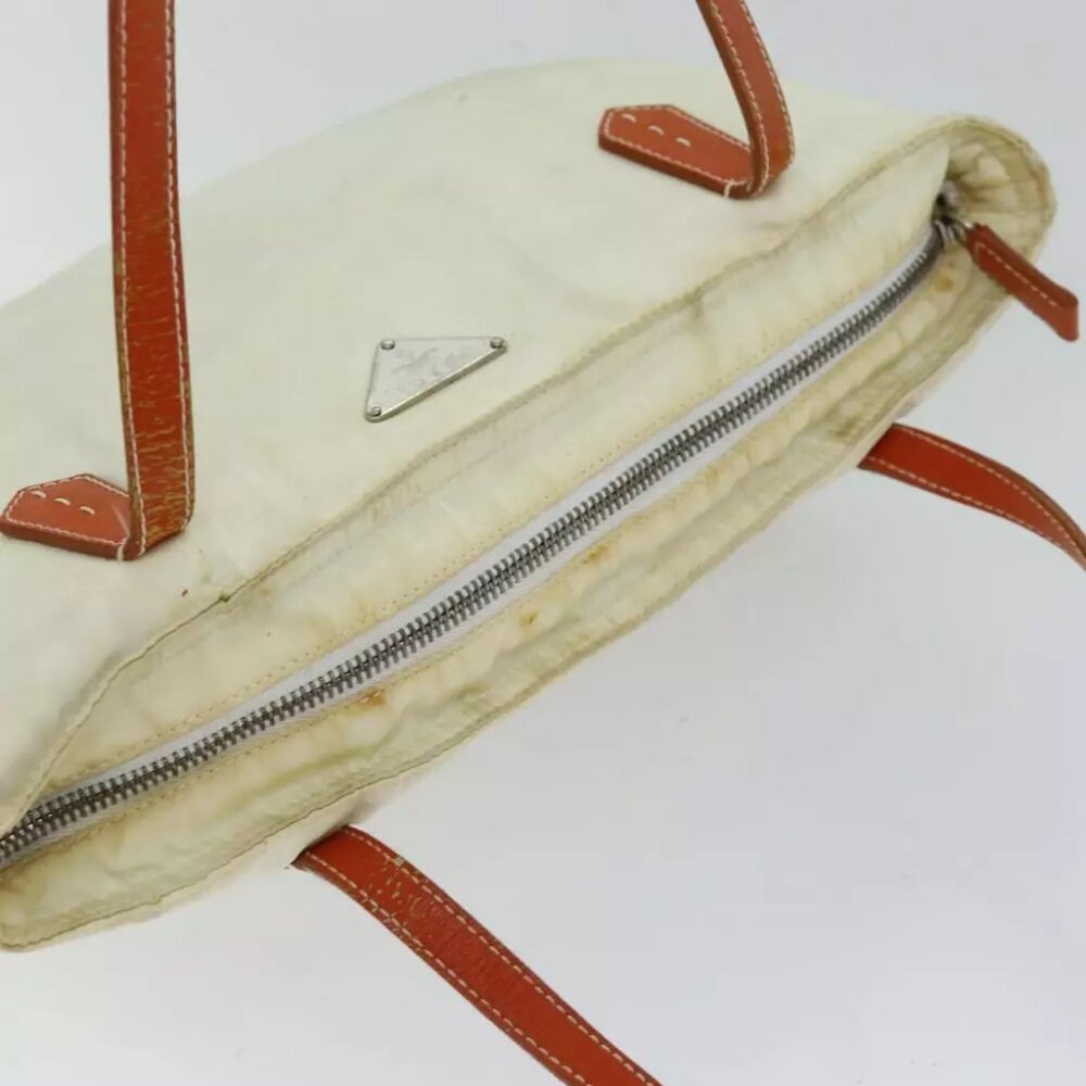 PRADA Tote Bag Nylon Beige Orange - Picture 7 of 16